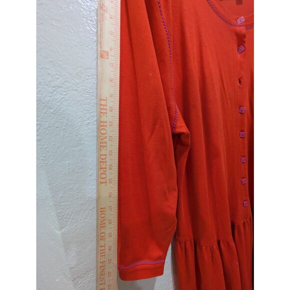 Liz Claiborne Elisabeth Dress Women's XL Red Comfy Button Down Midi Tank Dress - Picture 5 of 11